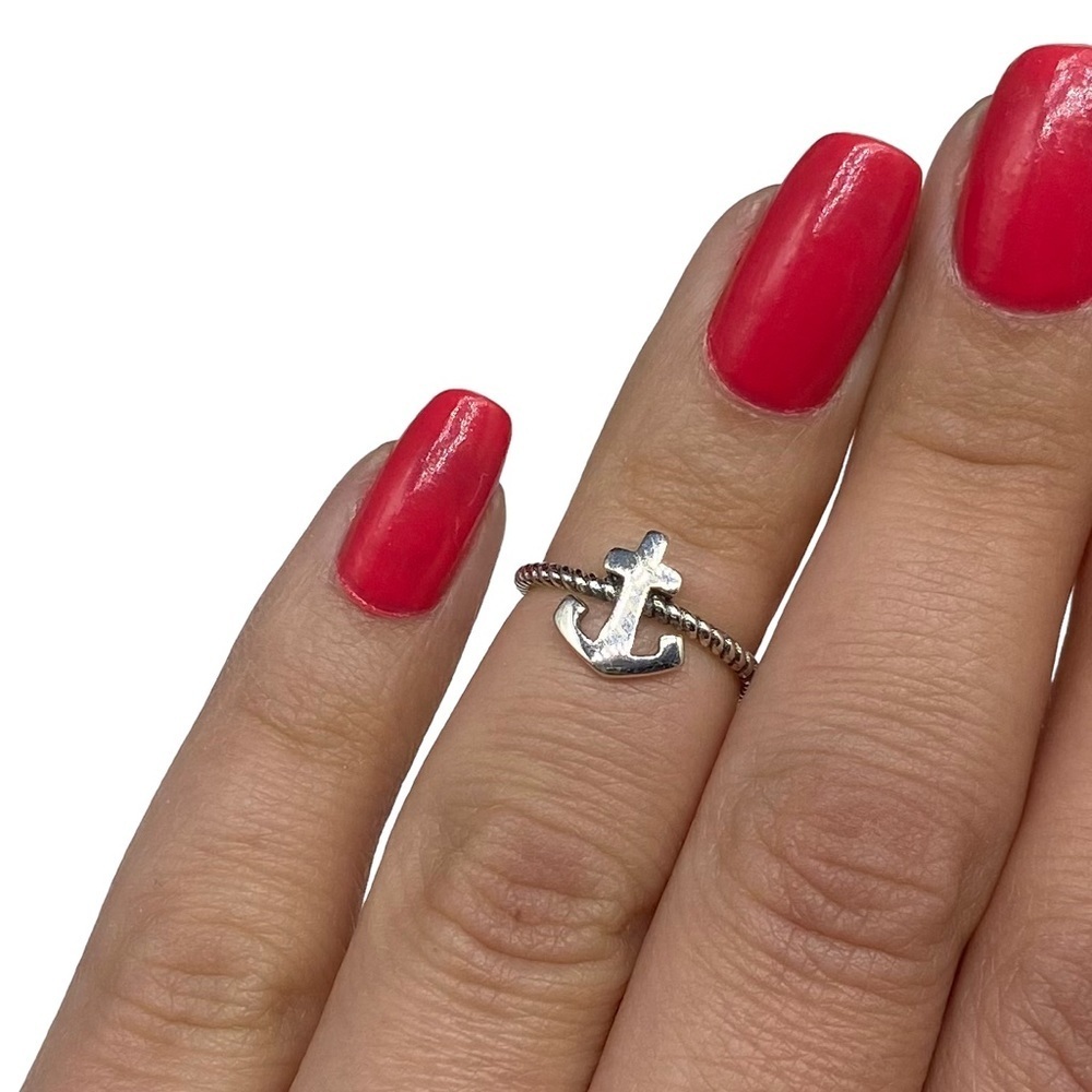 Anchor Toe / Midi Ring Solid Sterling Silver 925 Stack Stacking Rings Nautical